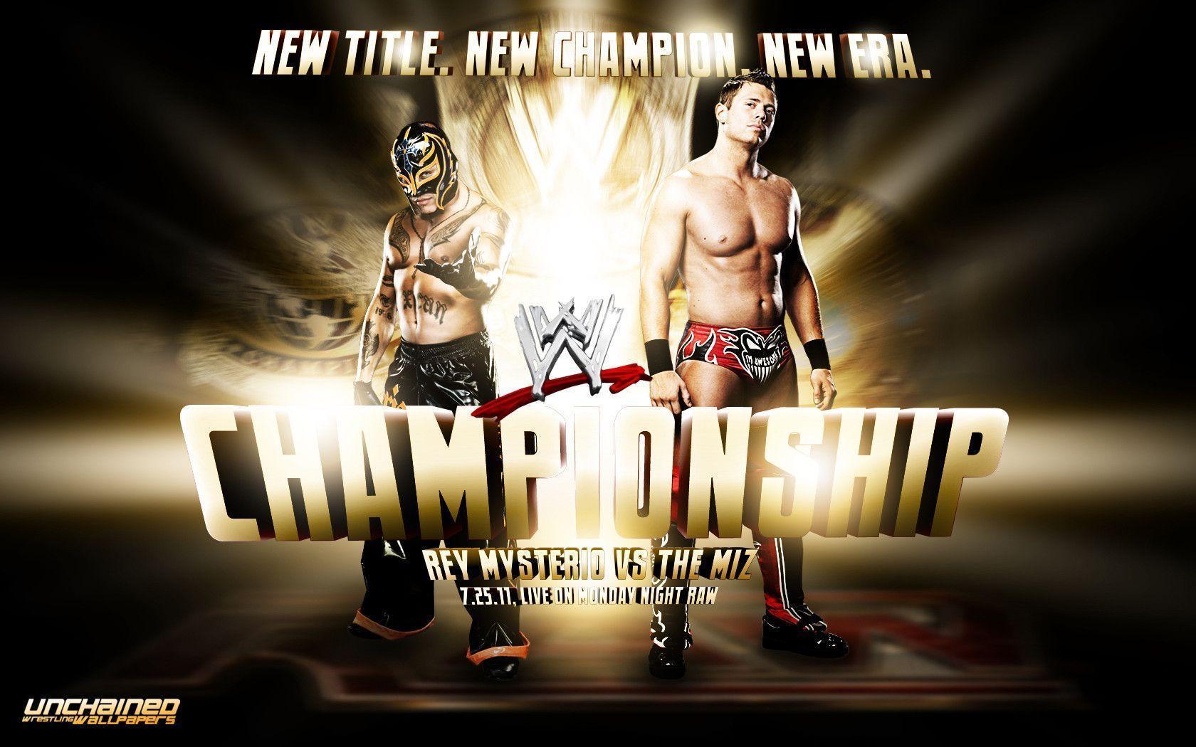 New WWE Championship Wallpapers : Rey Mysterio vs The Miz