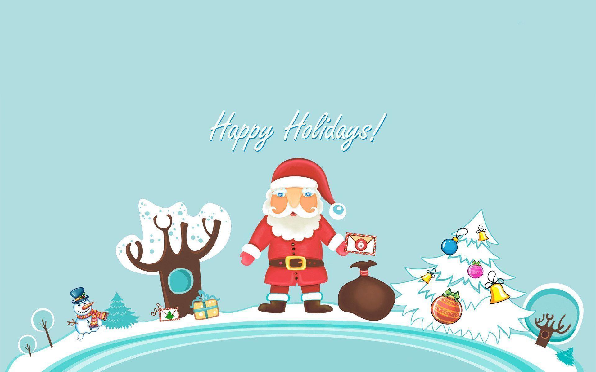 Santa Claus Happy Holidays WallPaper HD