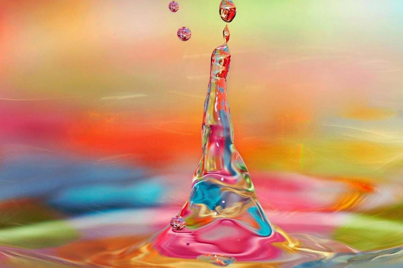 Free Download HD Wallpaper: 3D Colorful Water Drop Free Wallpaper
