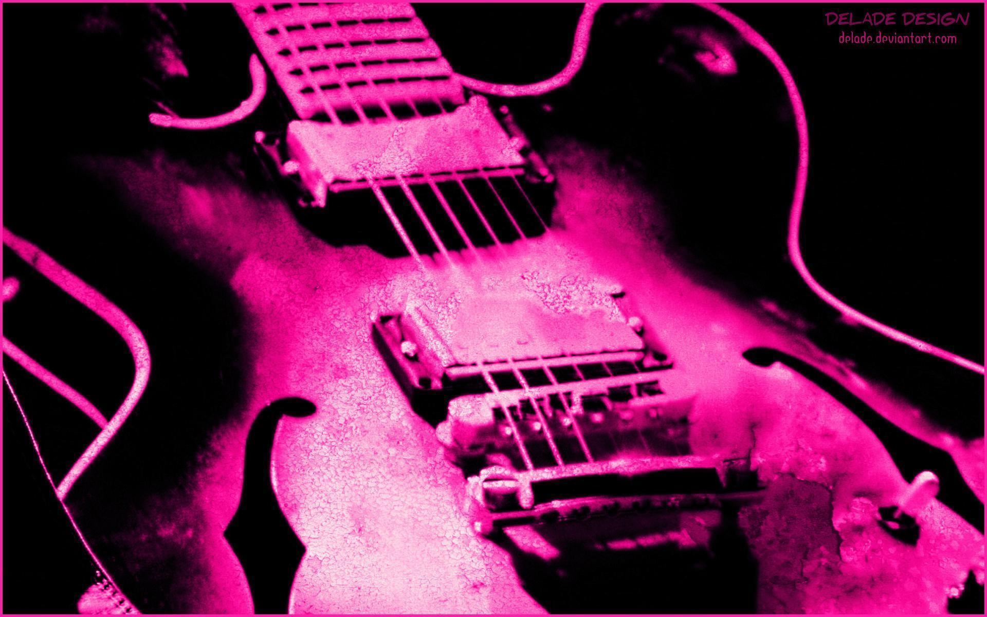Guitar Pink Cute Wallpaper Free Download