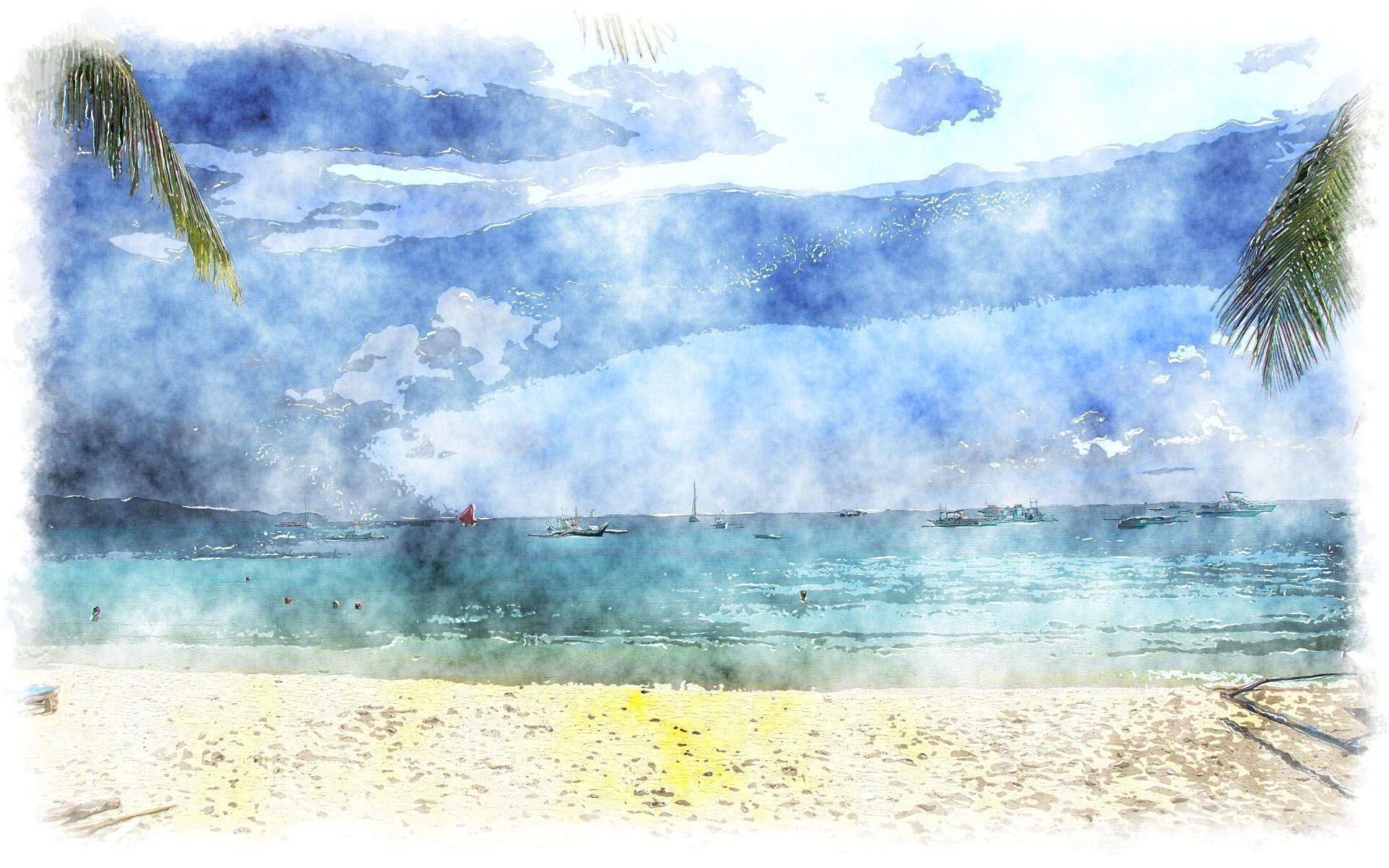 Beach Watercolor wallpaper
