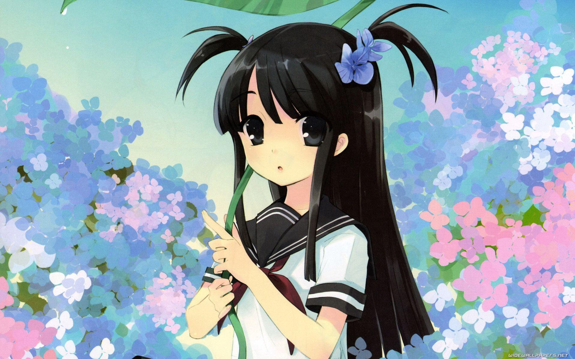 Sakura Girl Anime Background Desktop HD Wallp Wallpaper