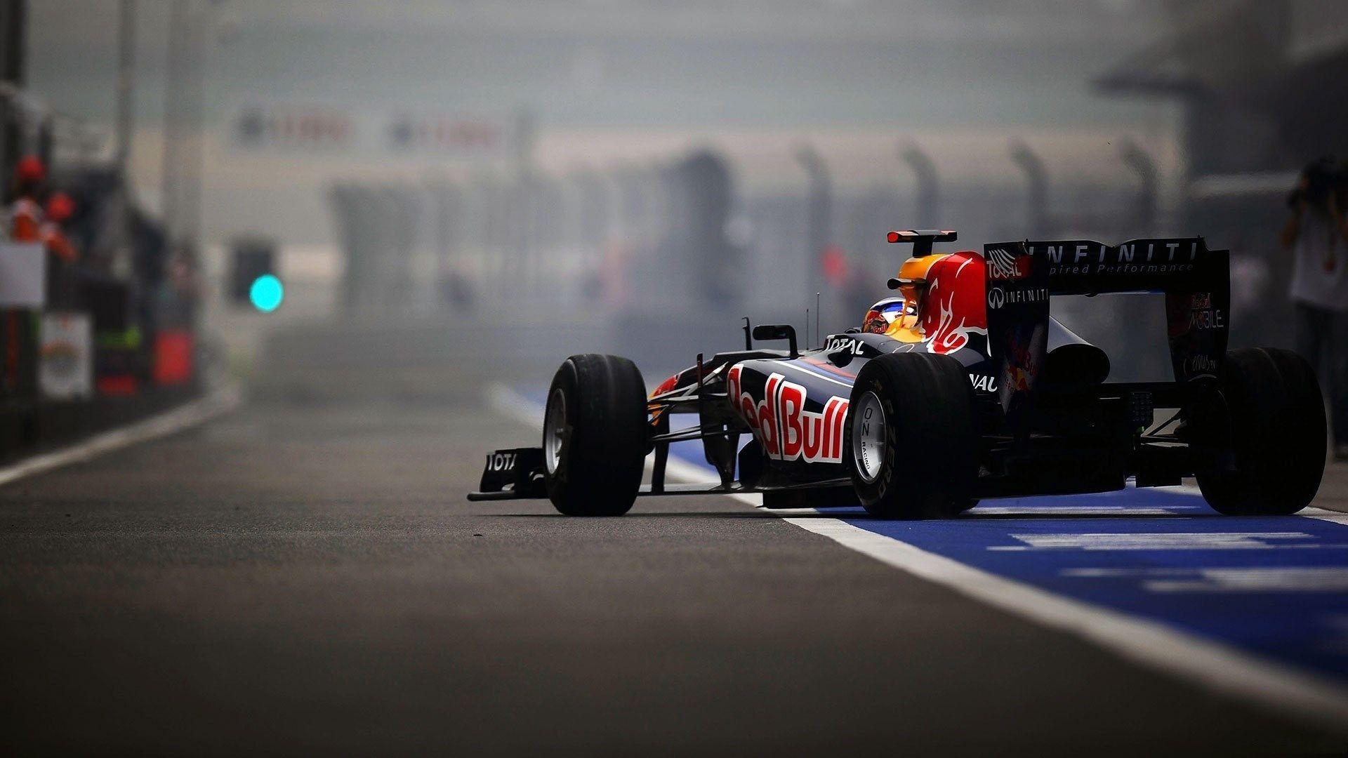 Formula One Car Leaving Pits F1 Race Track HD Wallpaper