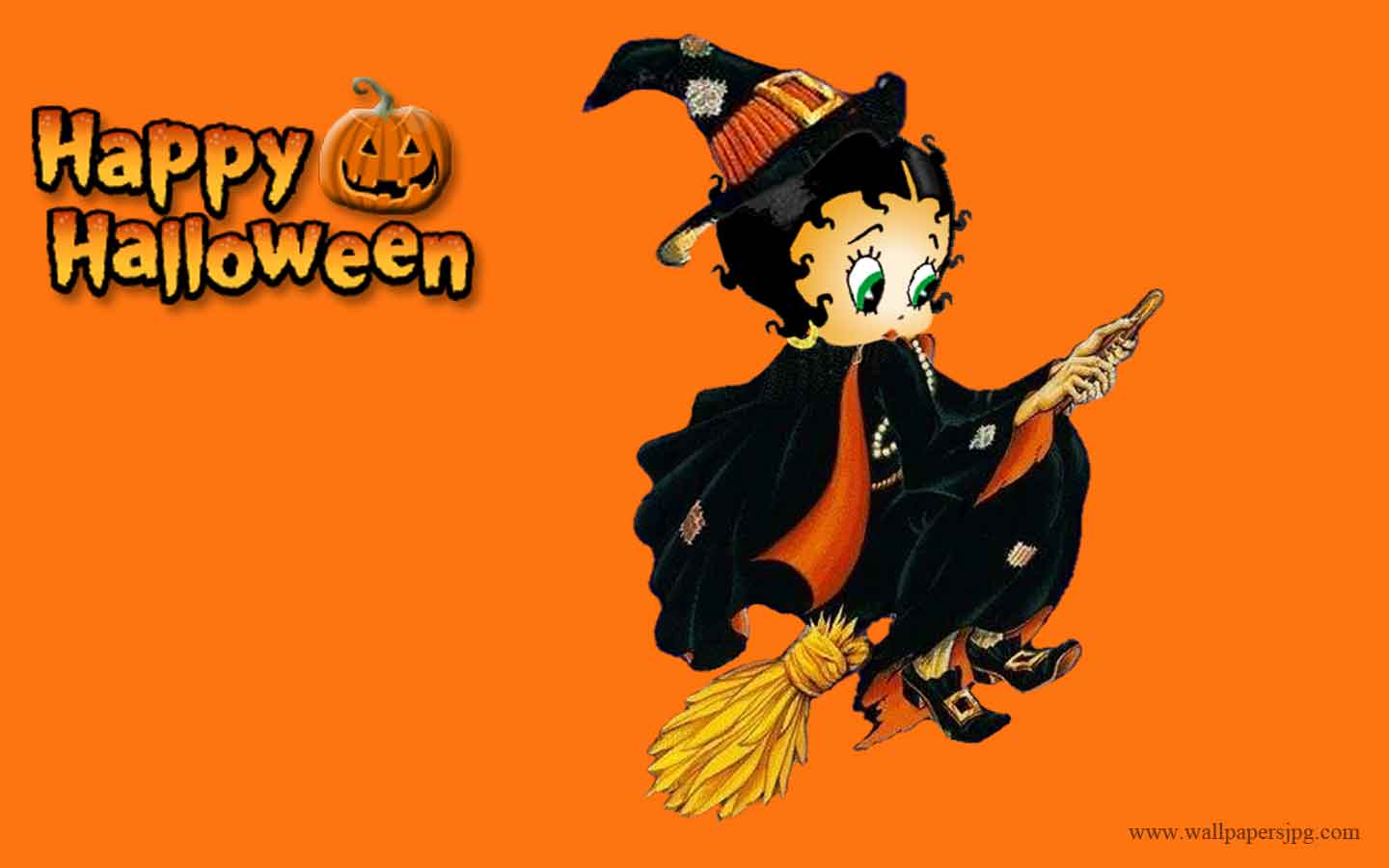 Download Free Happy Halloween Betty Boop Witch Wallpaper 1440x900
