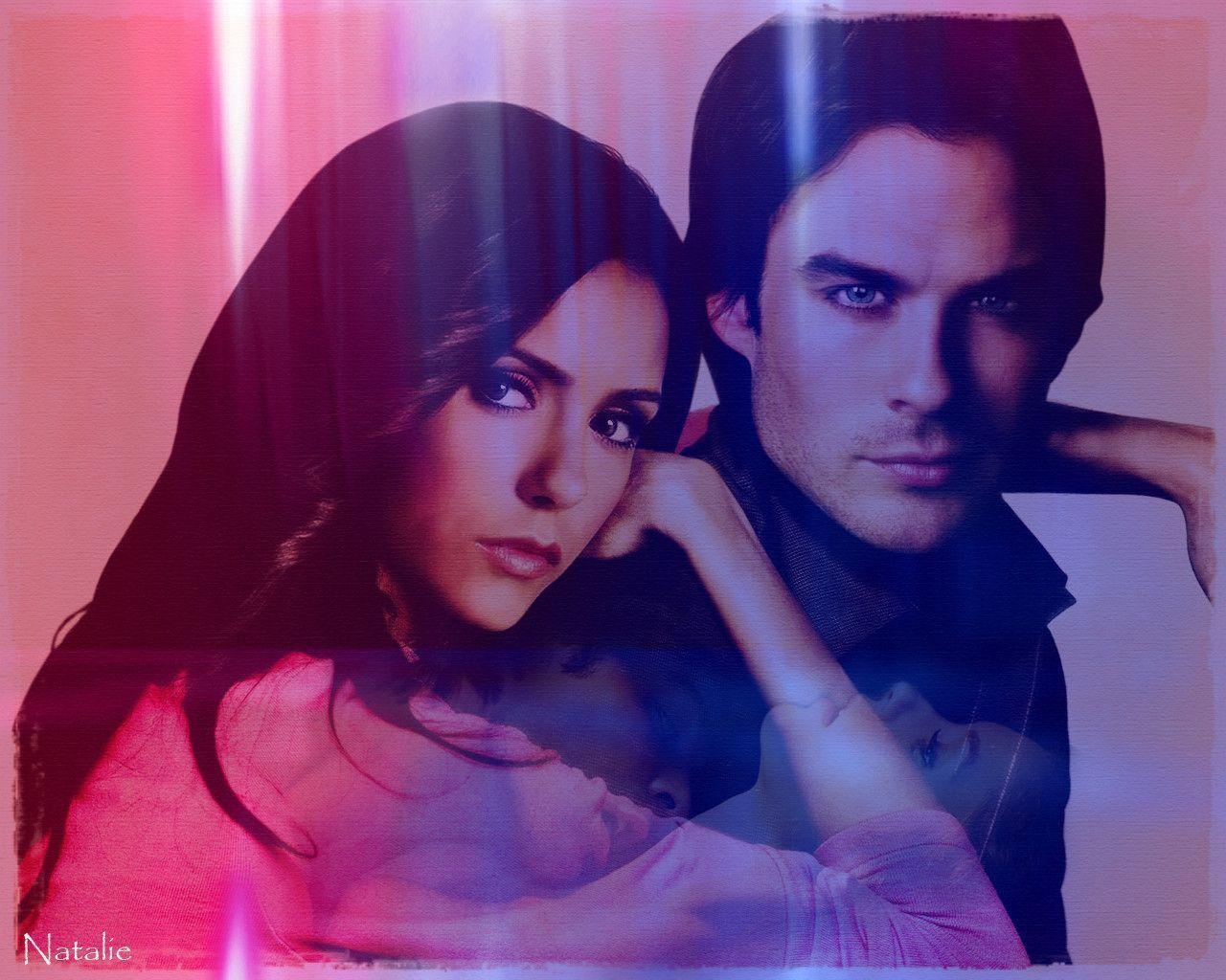 Elena & Damon Vampire Diaries Wallpaper
