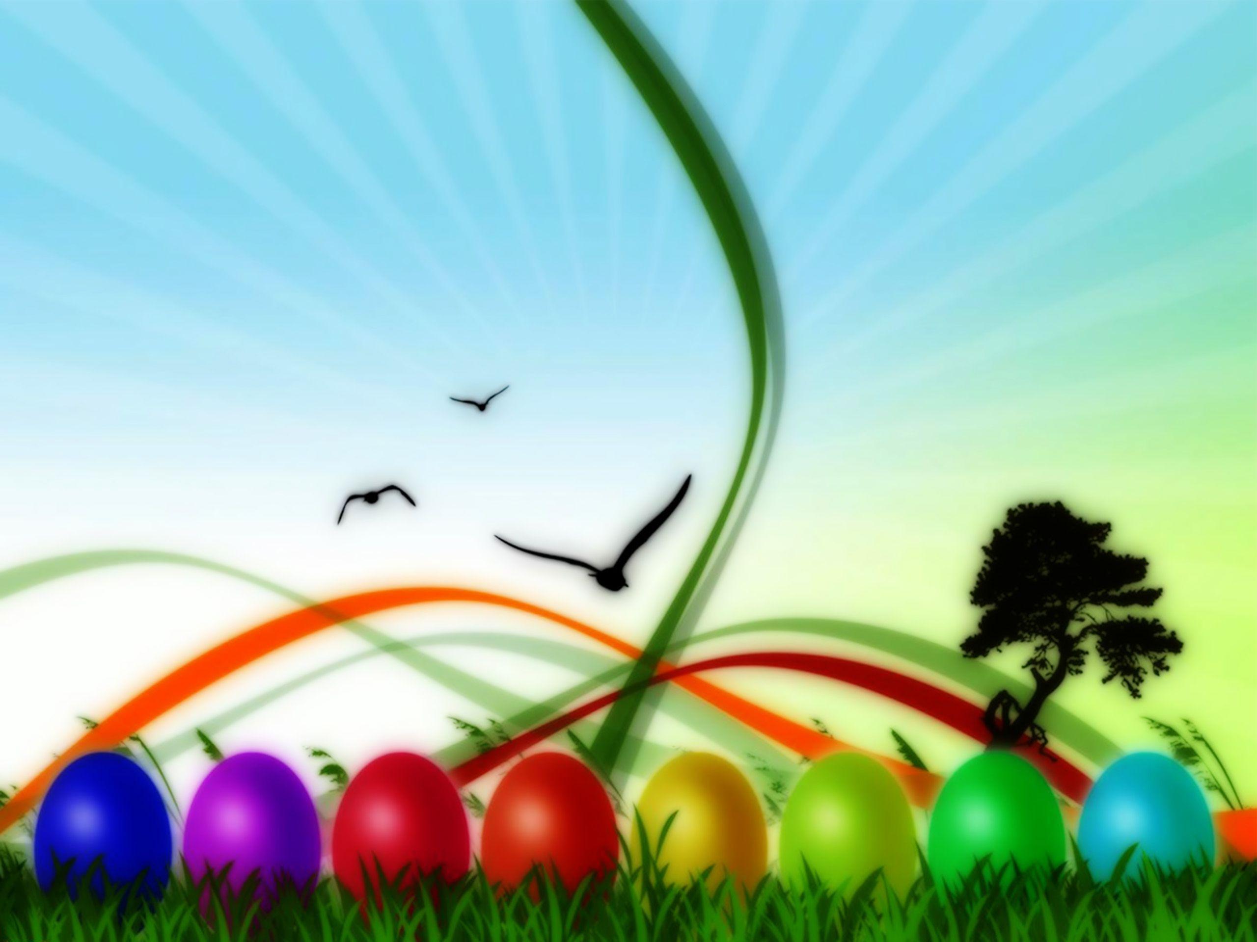 Easter Eggs In Grass Wallpaper