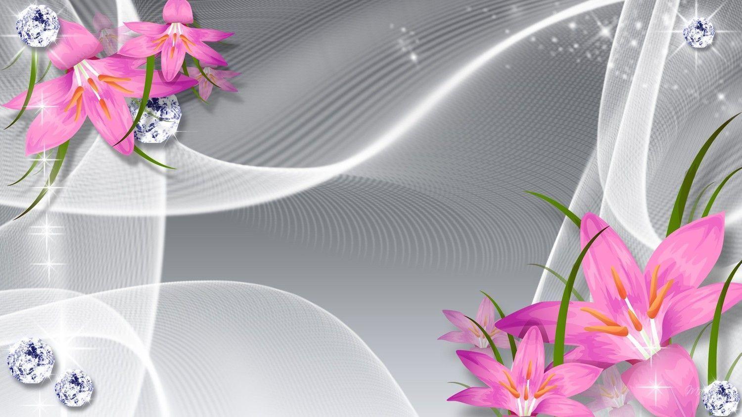 Pink Flowers Background. Background For PowerPoint
