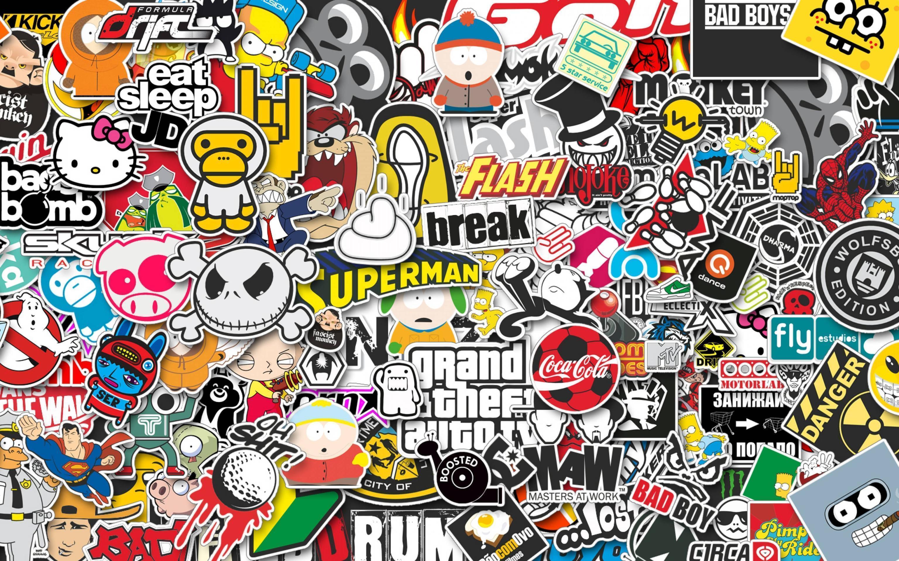 Download Wallpaper 3840x2400 stickers, style, jdm Ultra HD 4K HD