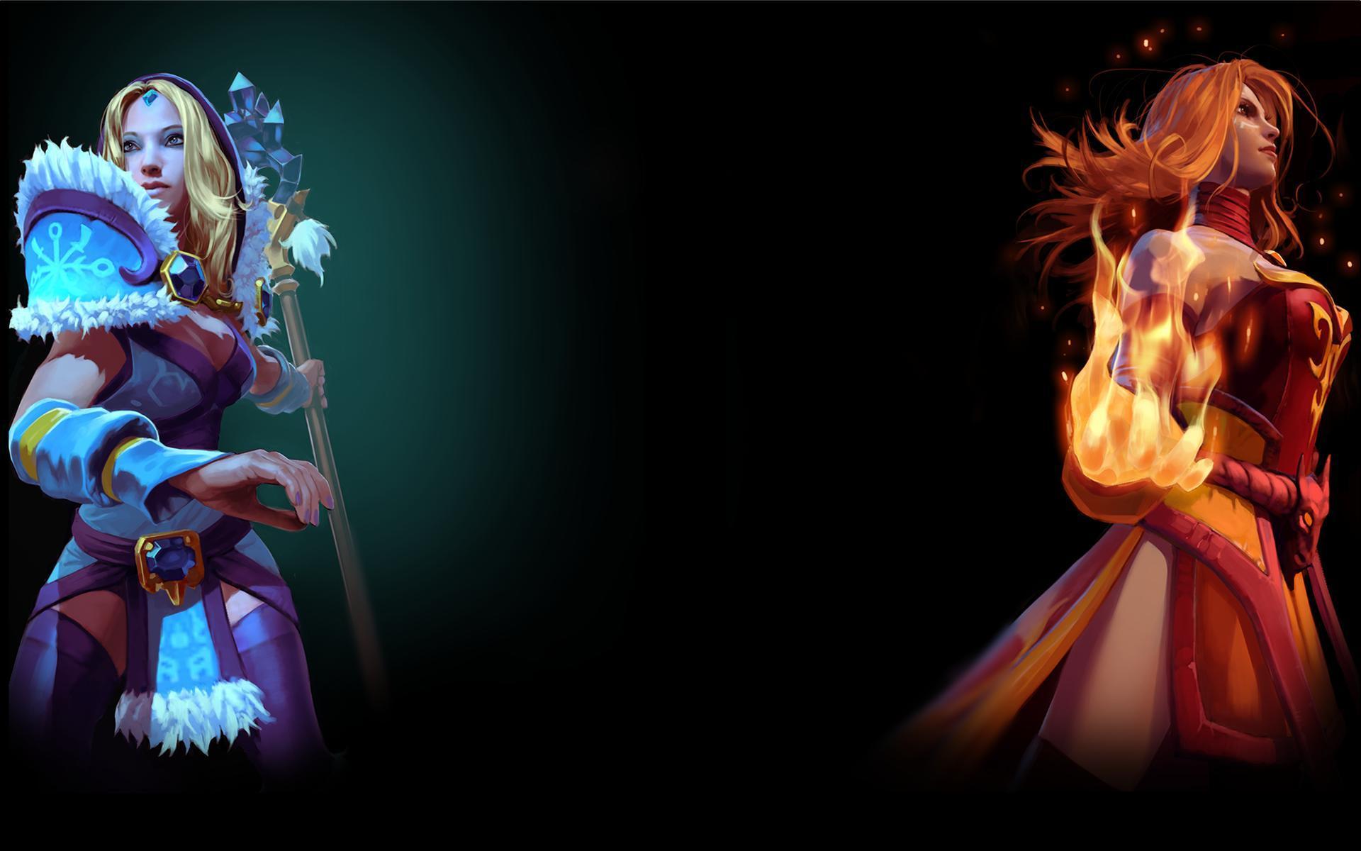 Dota 2 Background Crystal Maiden and Lina.png