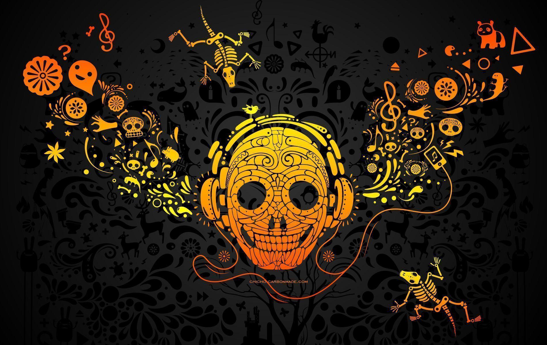 abstract skull desktop wallpaper HD skull HD free wallpaper