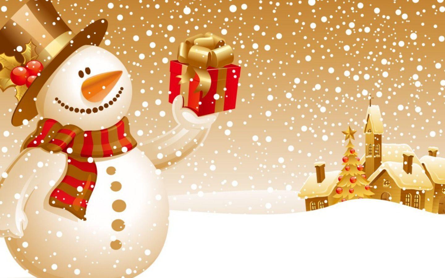 cute christmas snowman wallpaper