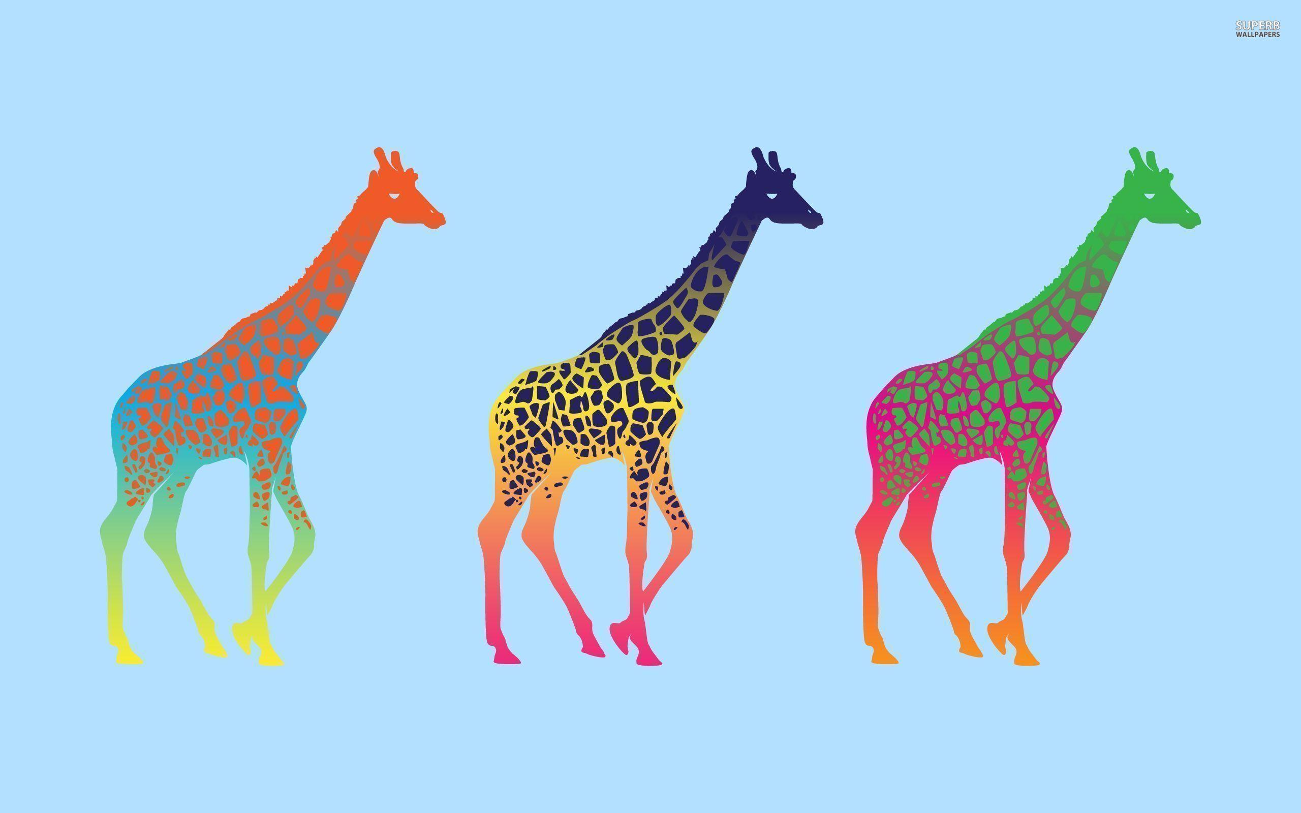 Neon giraffes wallpaper Art wallpaper - #