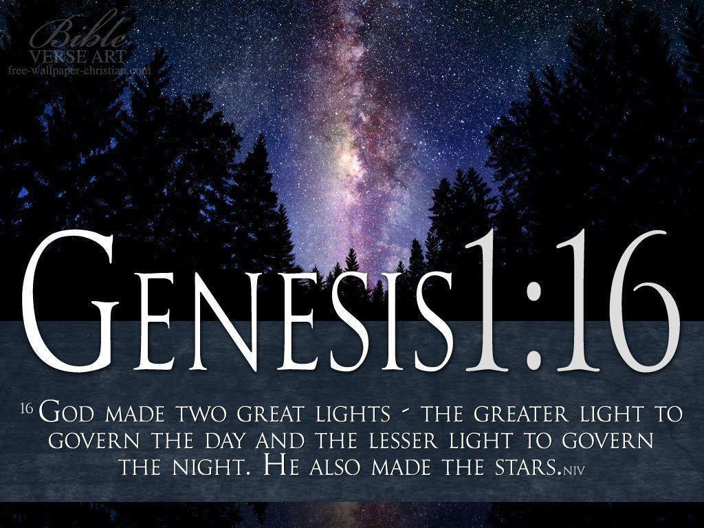 Genesis 1:16 Night Sky Scripture HD Wallpaper