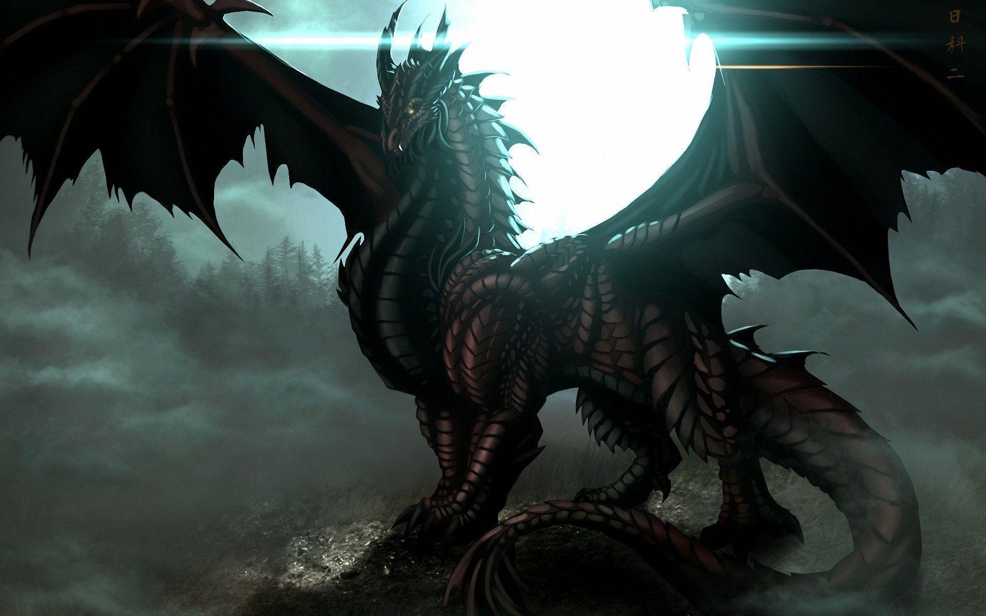 Fantasy art dragon dark wallpaperx1200