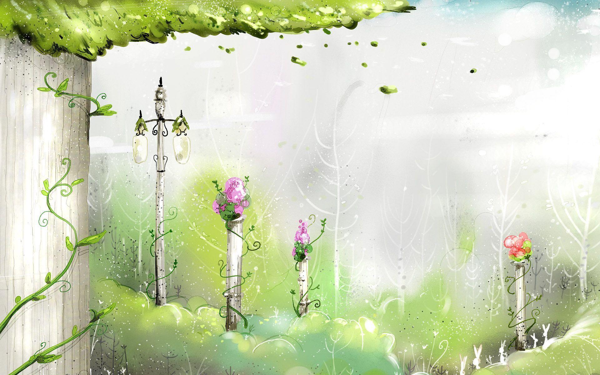 Spring Fairyland Wallpaper For 24 Inch Widescreen LCD Monitor