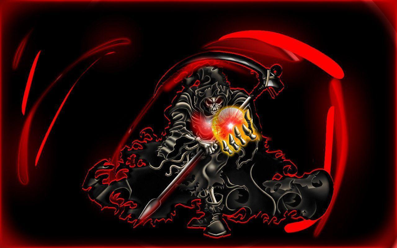 Wallpaper For > Red Grim Reaper Background