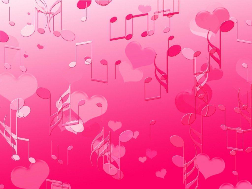 Pink Music Theme Wallpaper