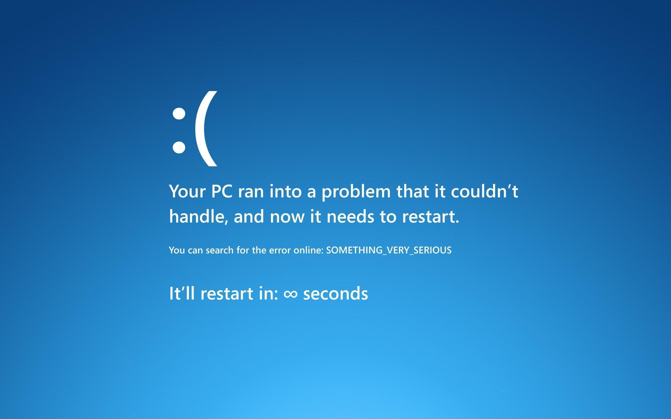 Funny blue screen of death wallpaperx1600