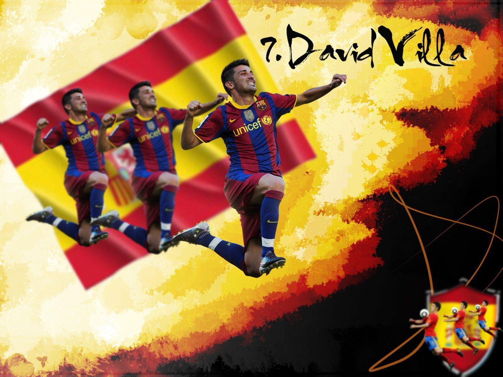 David Villa Spain Flag wallpaper