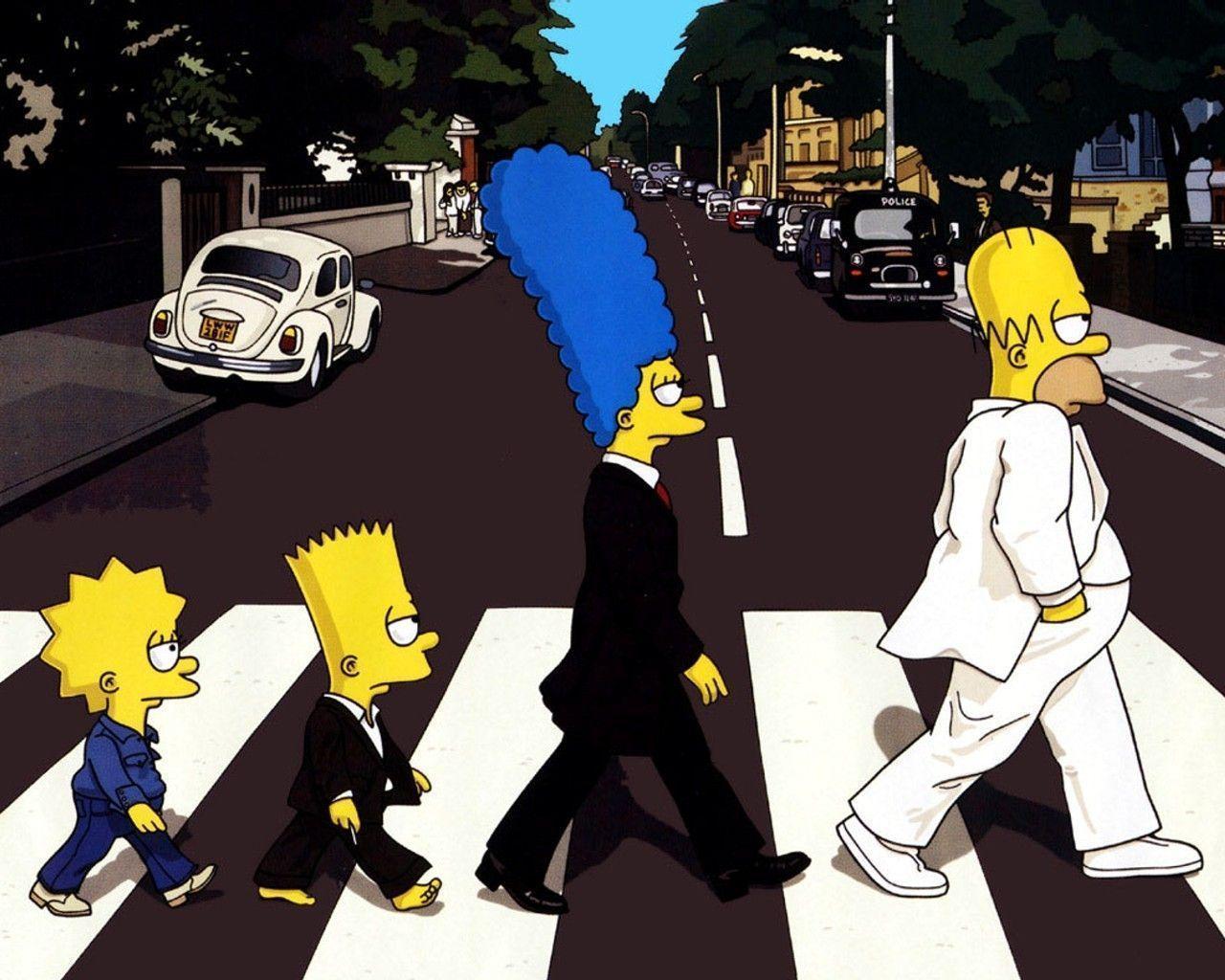 Wallpaper simpsons, simpsons, transition, the beatles, abbey road