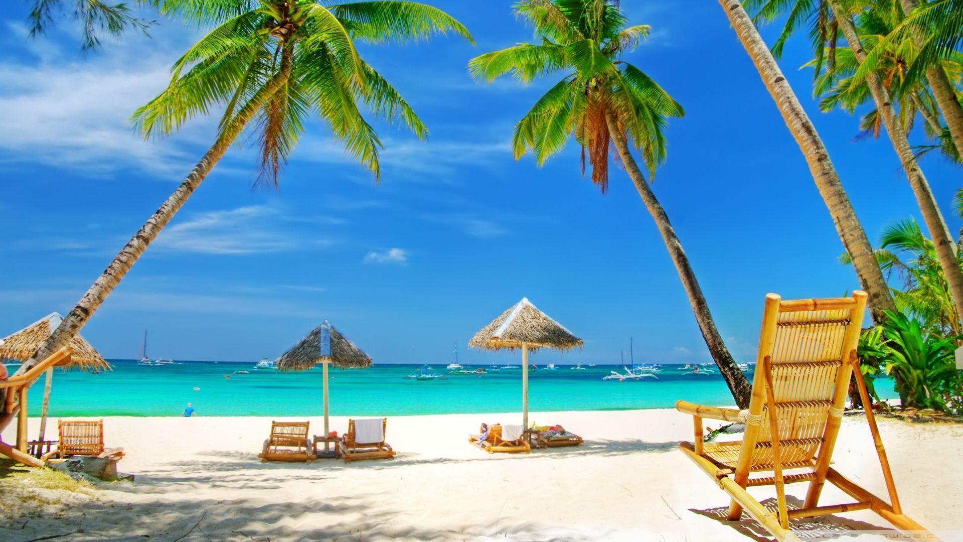 HD Tropical Paradise Beach Wallpaper