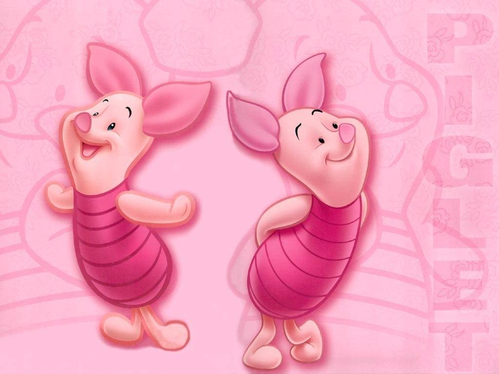piglet cute pink background and purple Fanart
