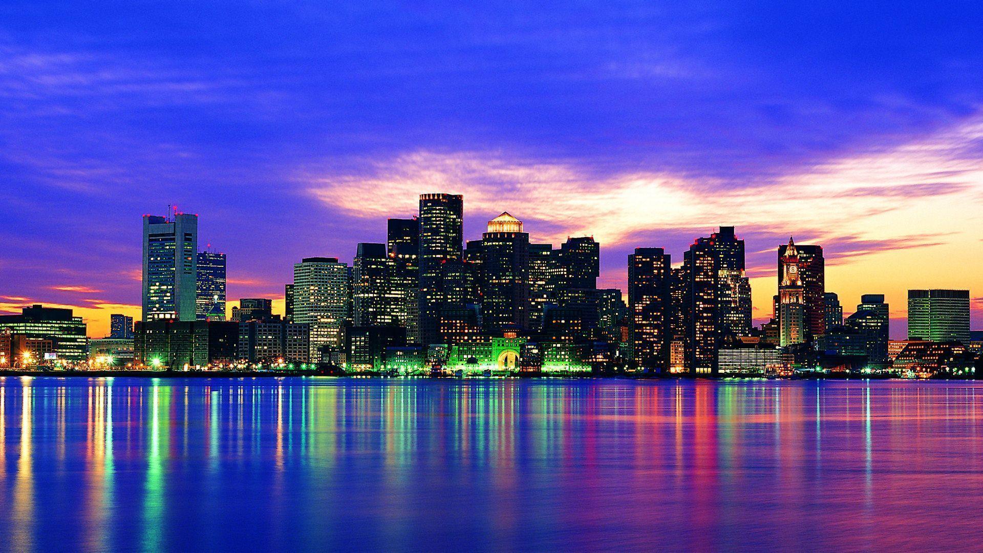 image For > Boston Skyline Wallpaper
