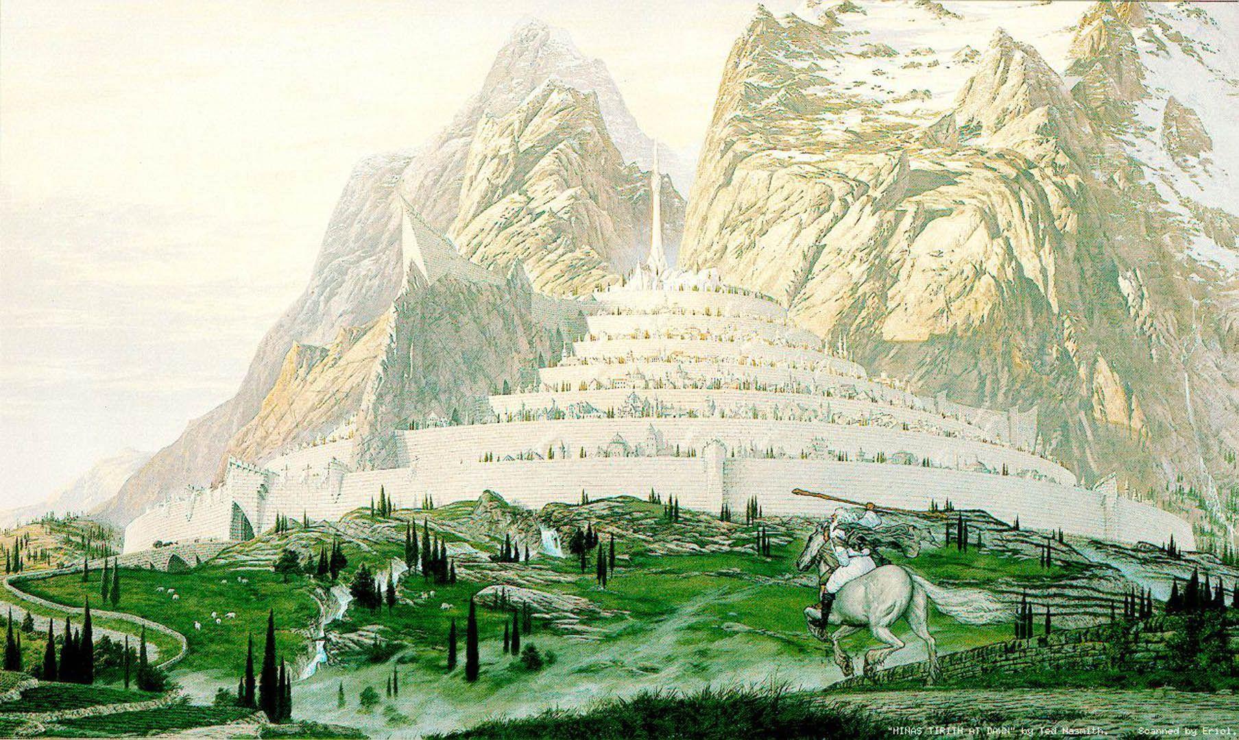 Minas Tirith At Dawn Lord Of The Rings Wallpaper Image