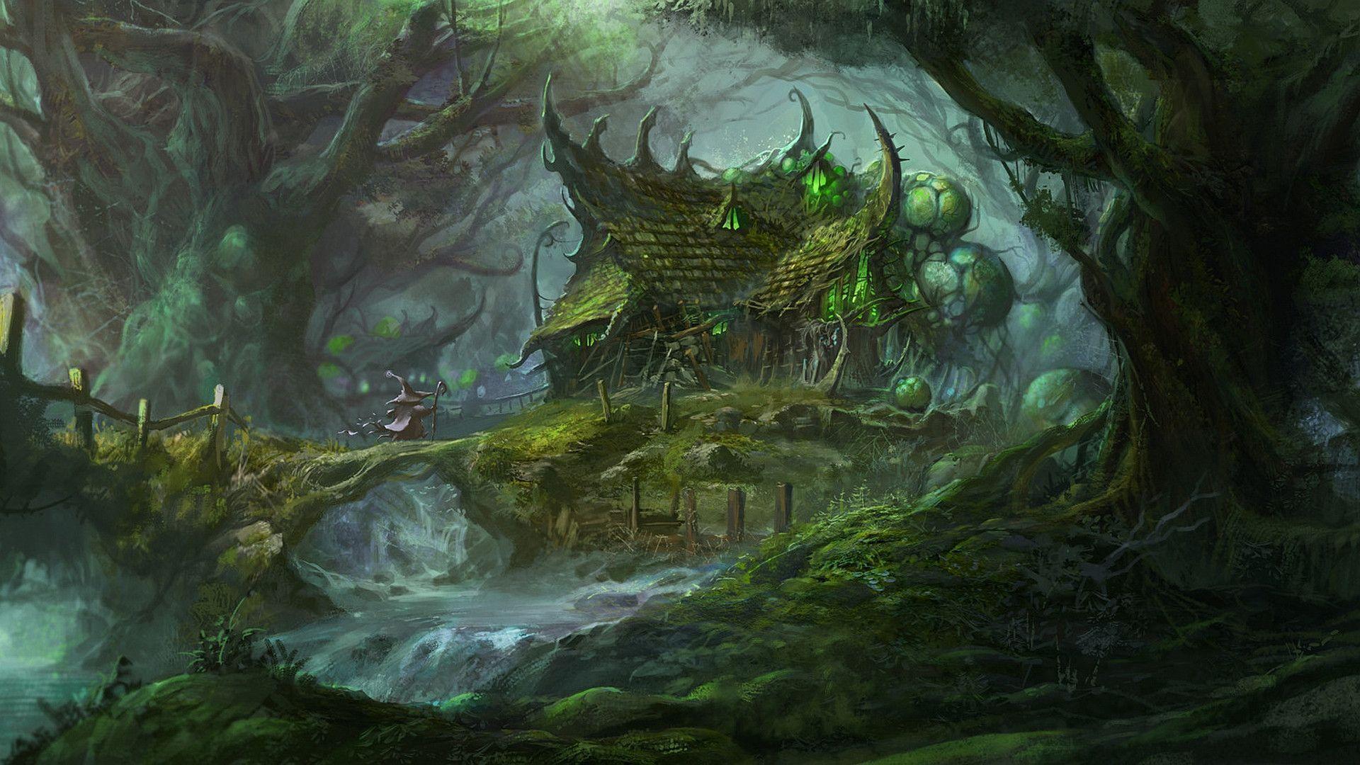 A Giant magical fantasy forest wallpaper digital  Stable Diffusion   OpenArt