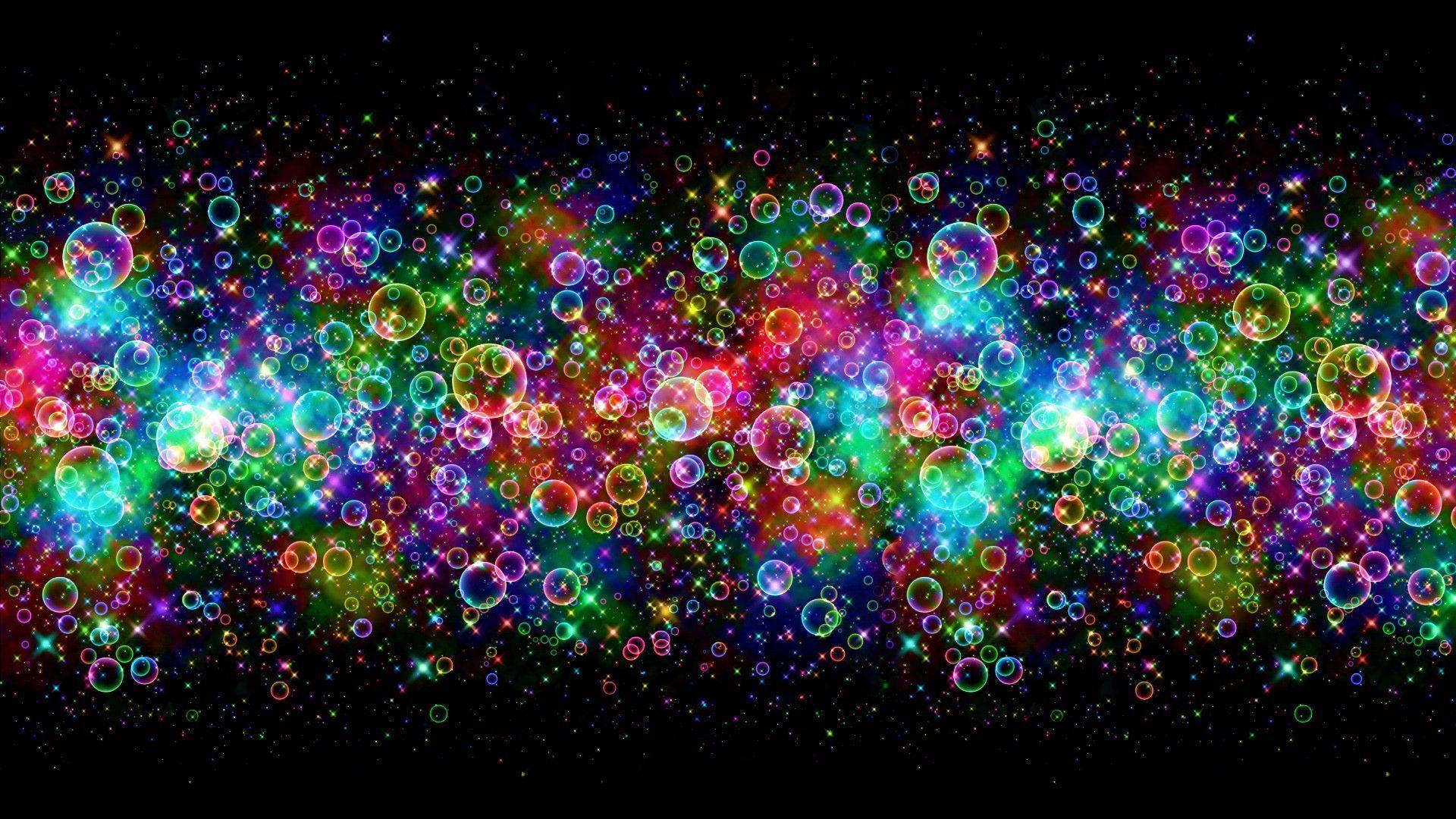 Abstract Sparkles Bubble Rainbows Wallpaper HD. Download High