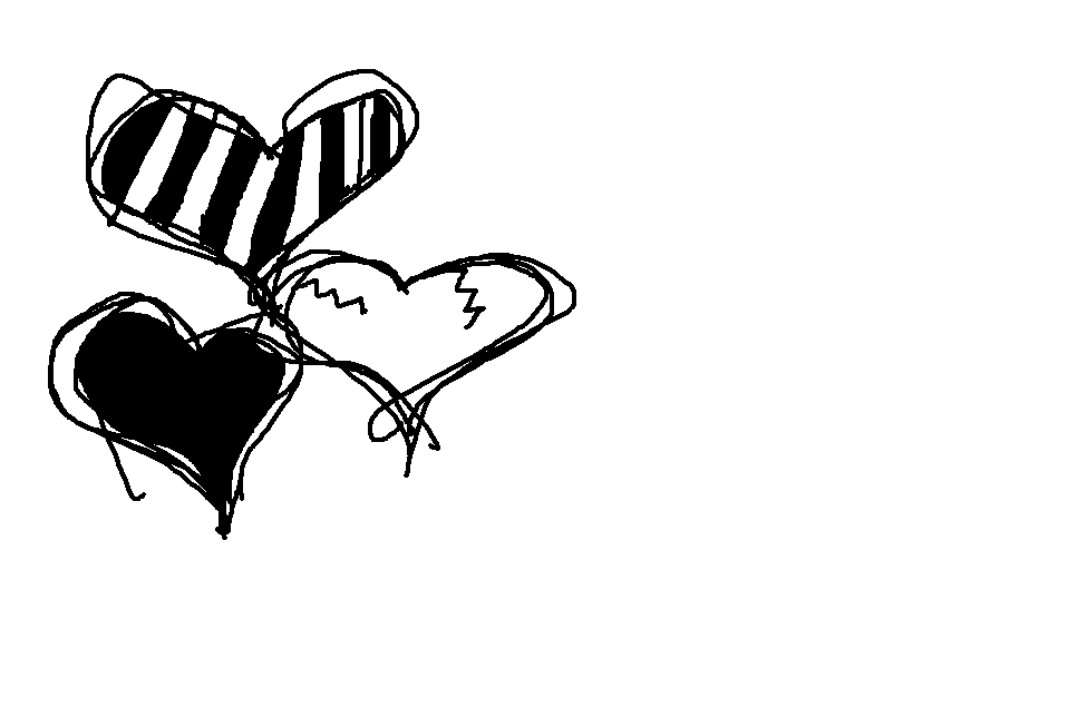 White Heart Black Background Clipart Image