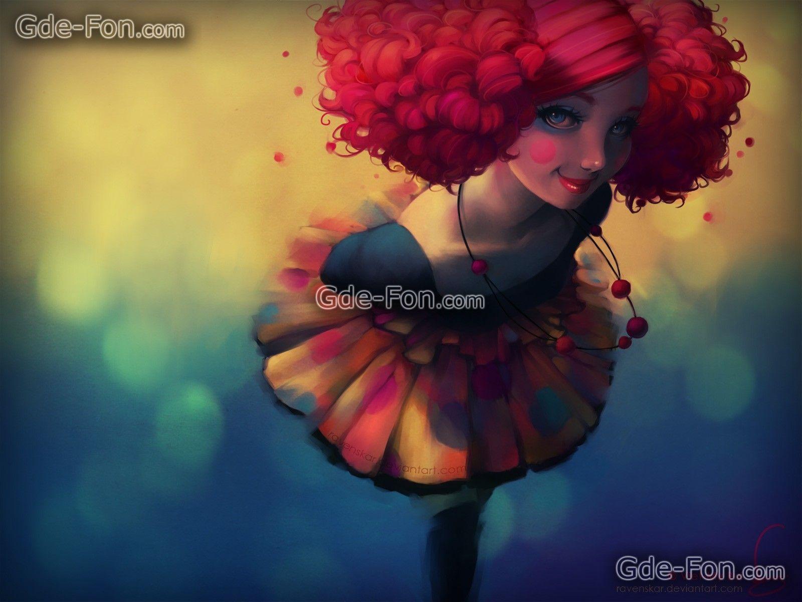 Download wallpaper psychedelic, Girl, clown free desktop wallpaper