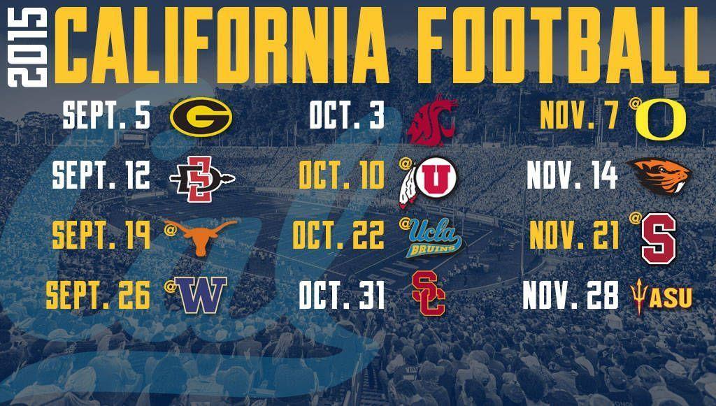 Cal Football Schedule Announced Golden Bears