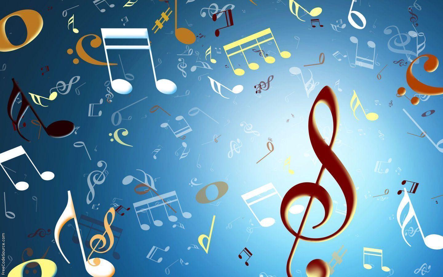 Wallpaper For > Musical Notes Background Blue