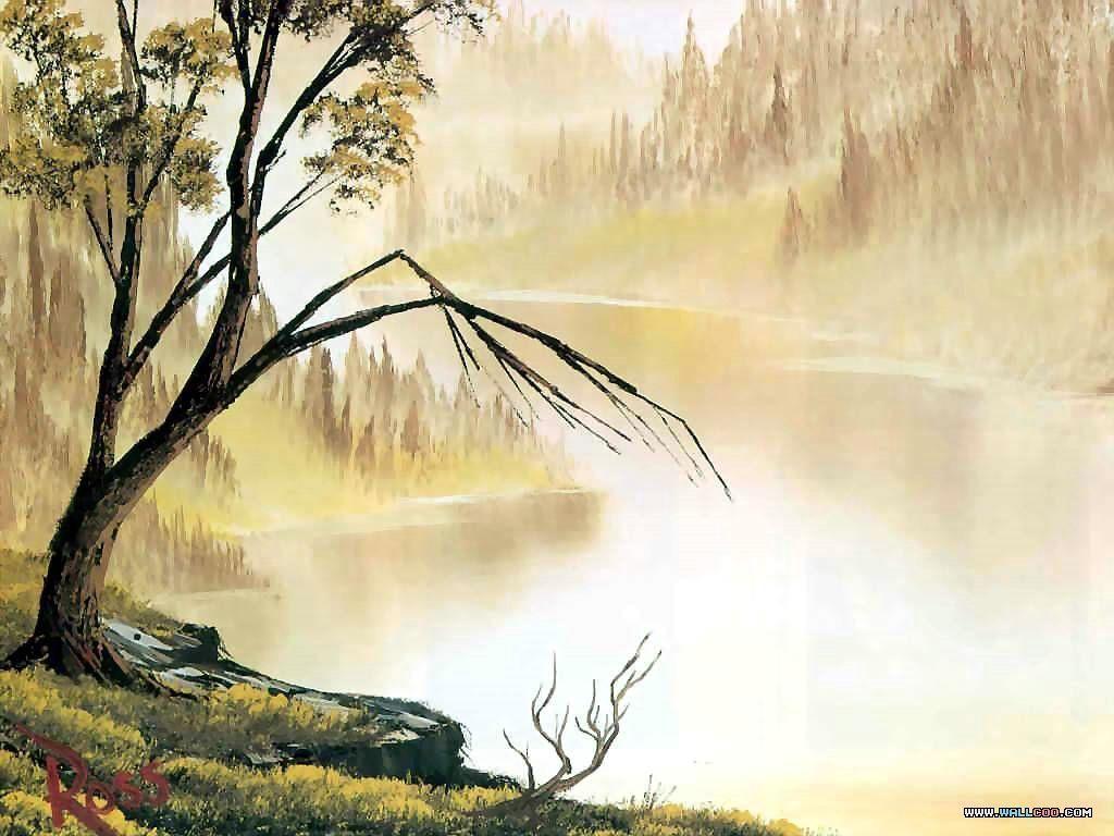Bob Ross&;s Lanscape Oil Painting wallpaper9