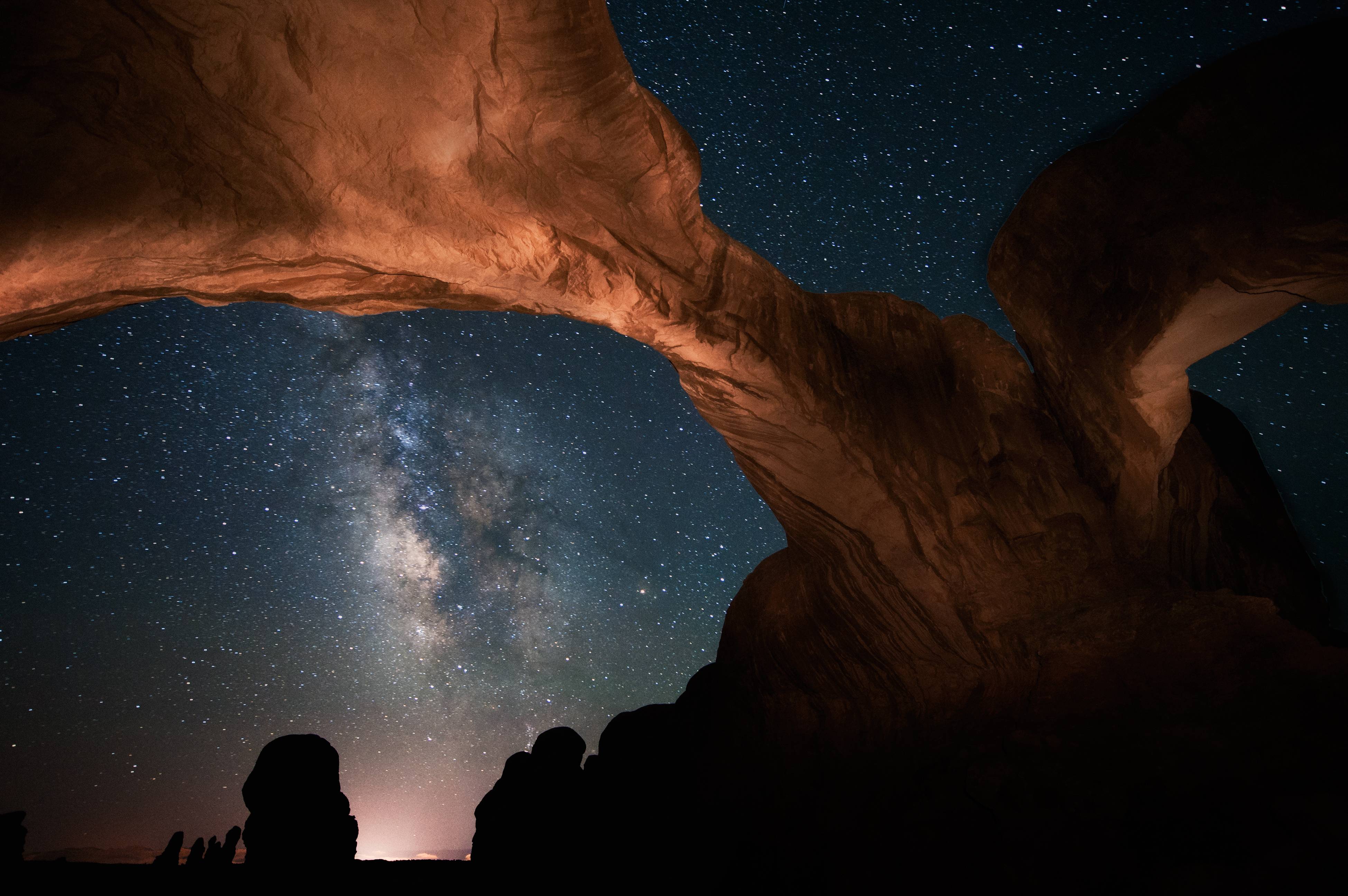 Download wallpaper galaxy, Milky Way, arch, Utah free desktop