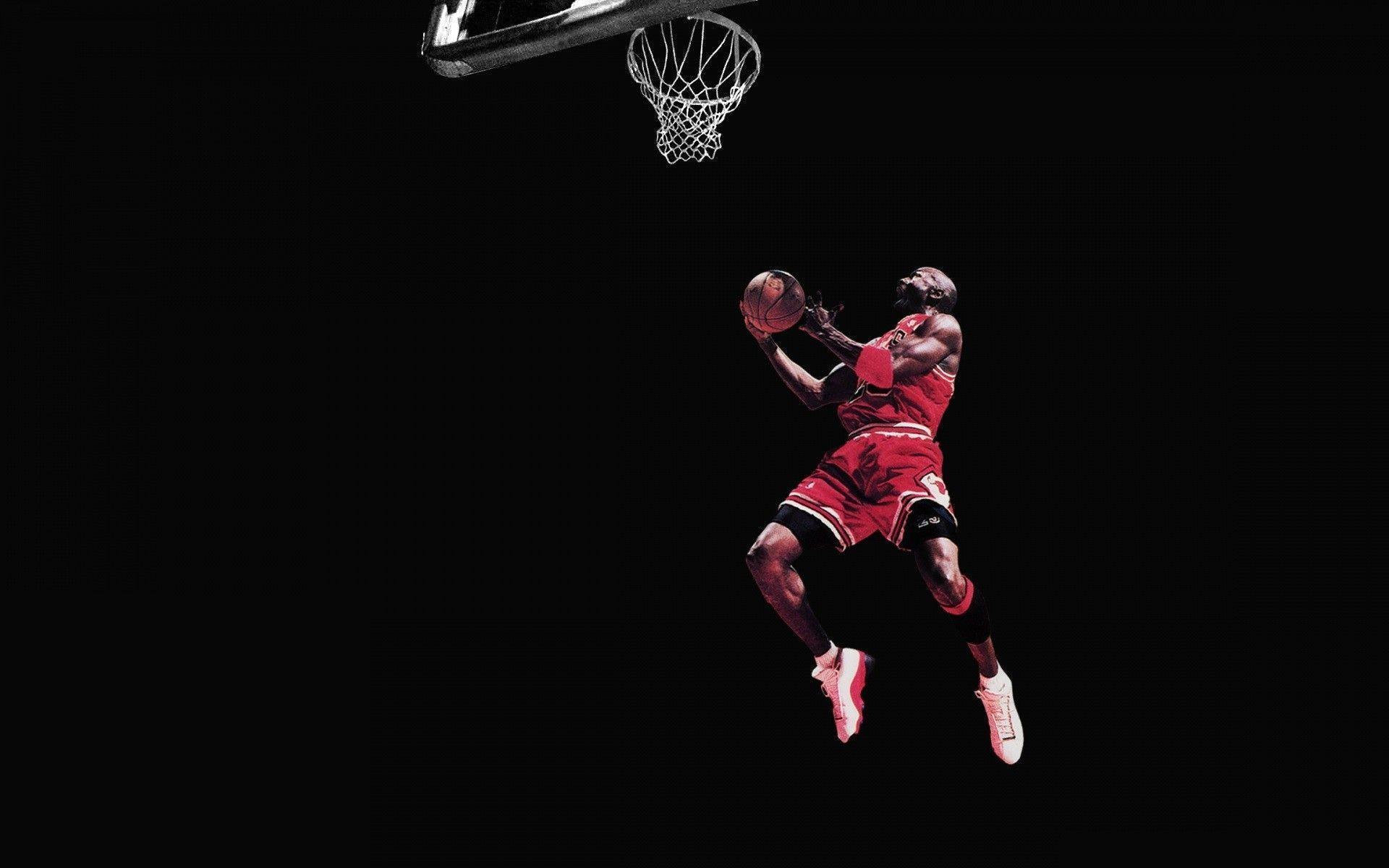Download Michael Jordan Chicago Bulls Jump Black HD Wallpaper