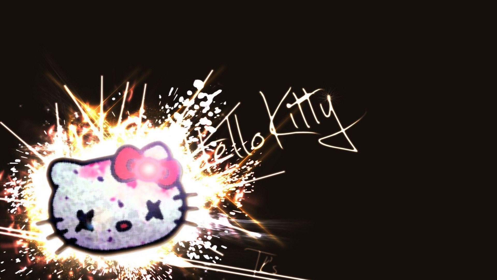 Hello Kitty With Black Backgrounds - Wallpaper Cave