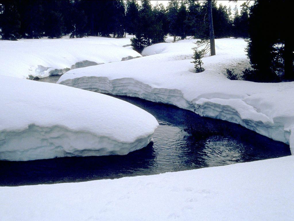 Desktop Wallpaper · Gallery · Nature · Creek cutting through snow