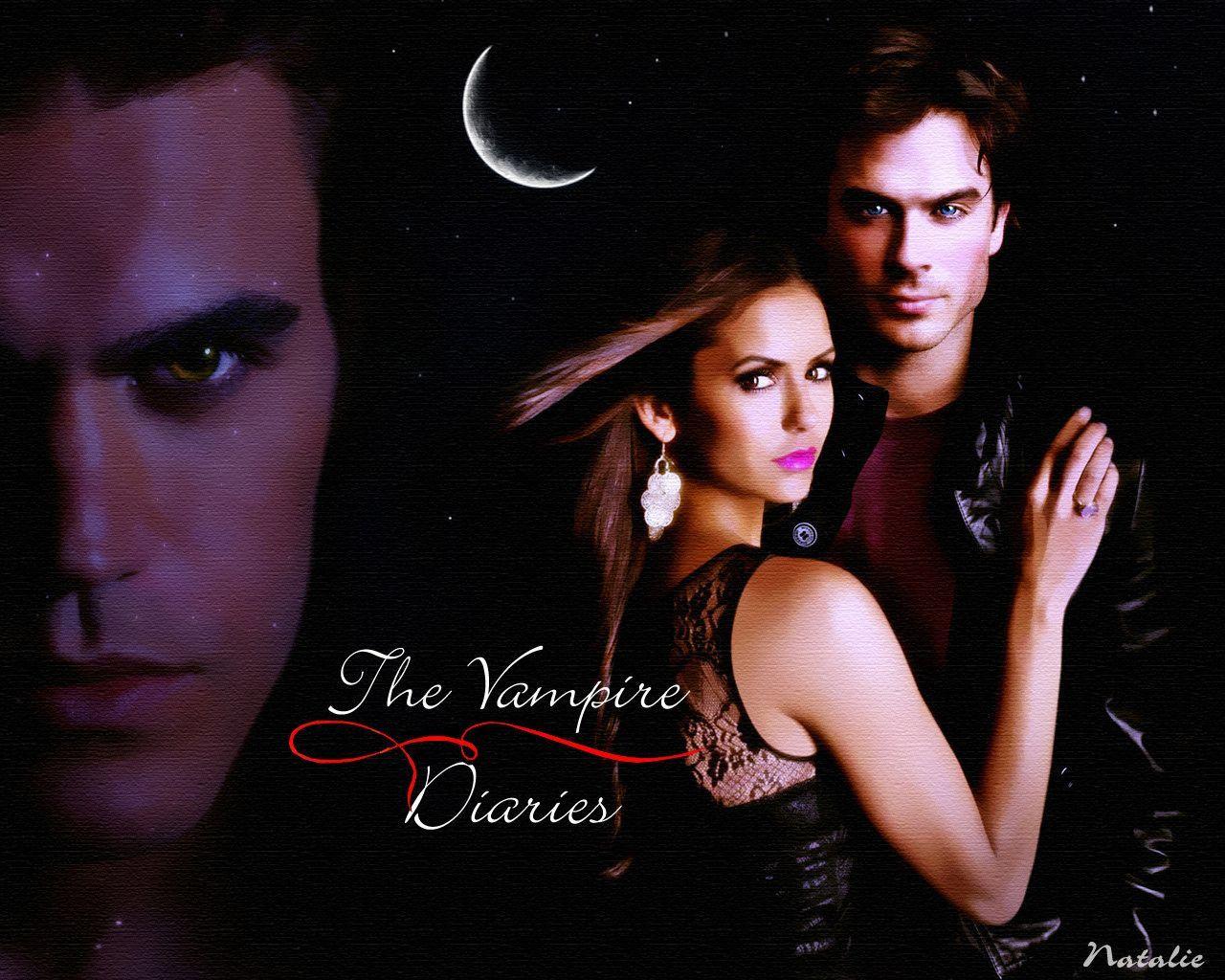 Stefan Elena Damon Vampire Diaries Wallpaper