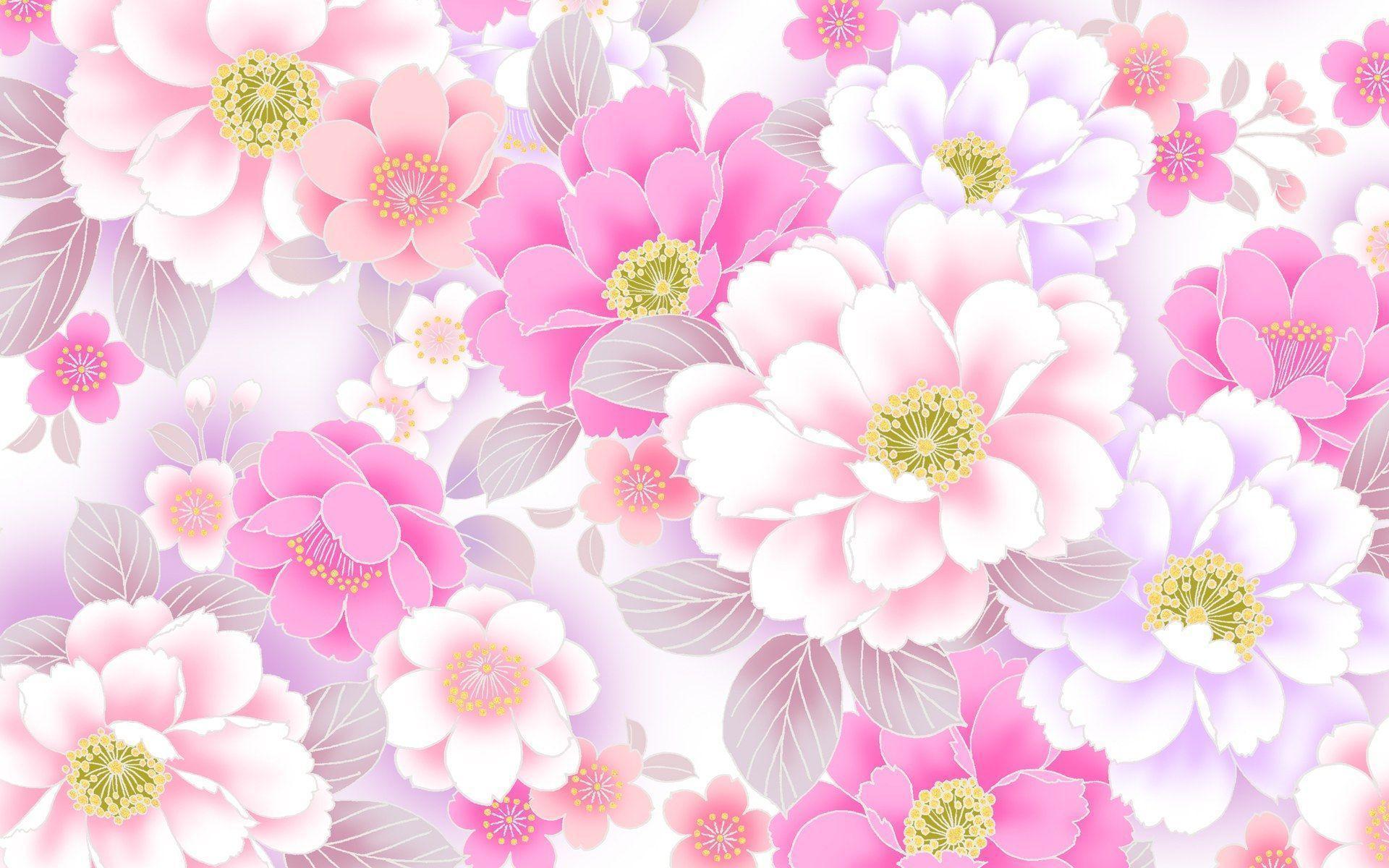 Wallpaper For > Baby Pink Floral Wallpaper