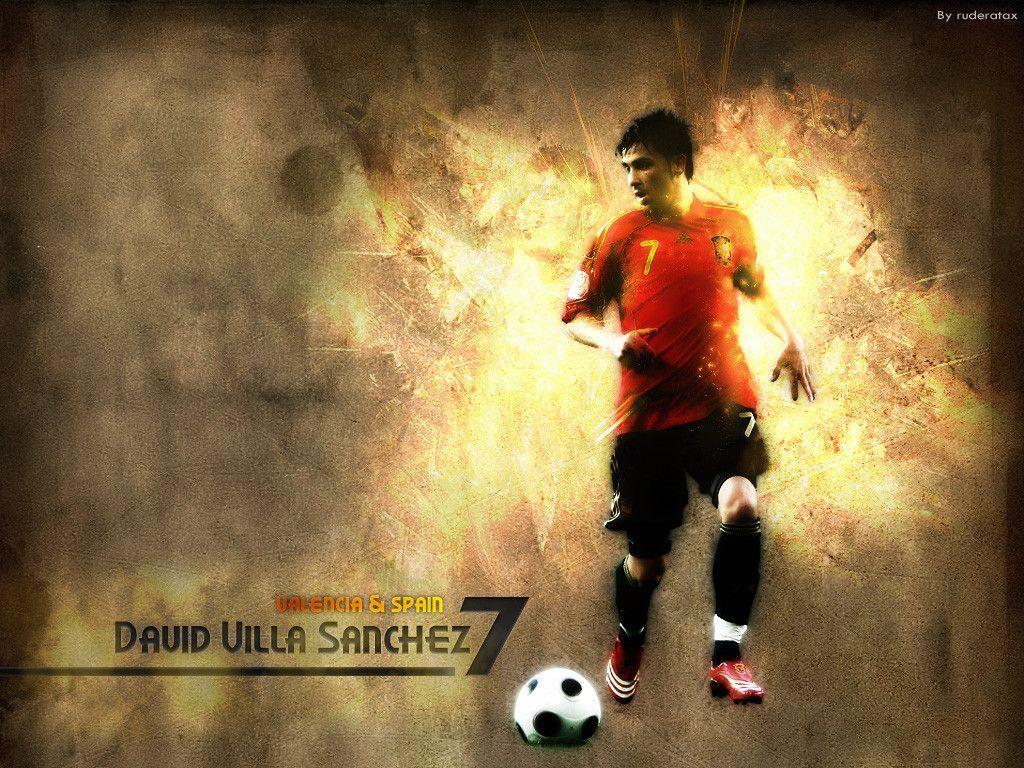 Download David Villa Sanchez Football Wallpaper. Full HD Wallpaper