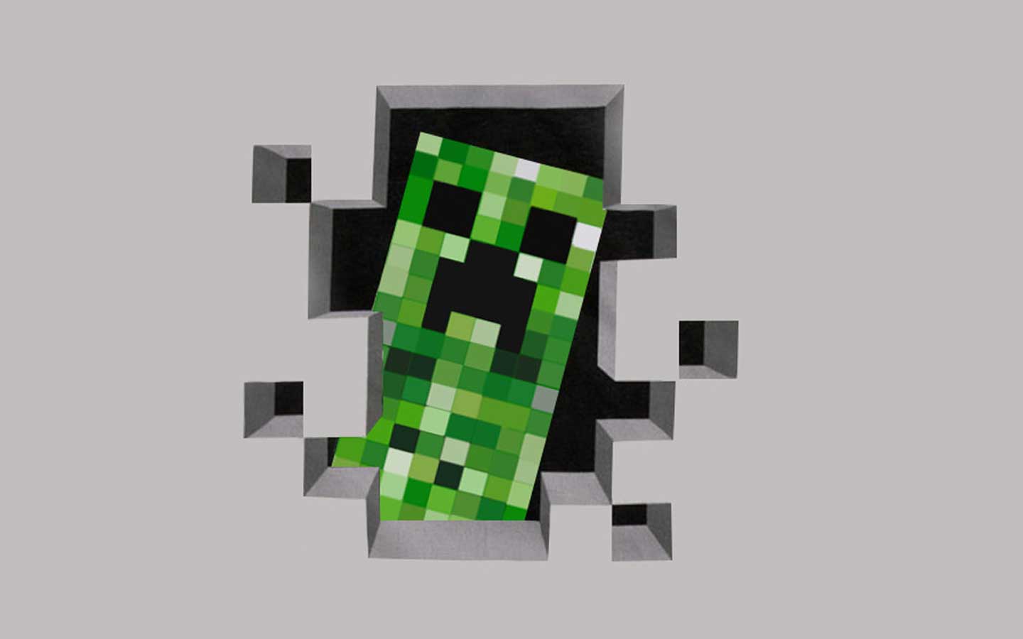 Minecraft creeper coming out wallpaper