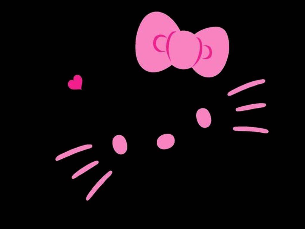 Hello Kitty Face Black Background Image & Picture