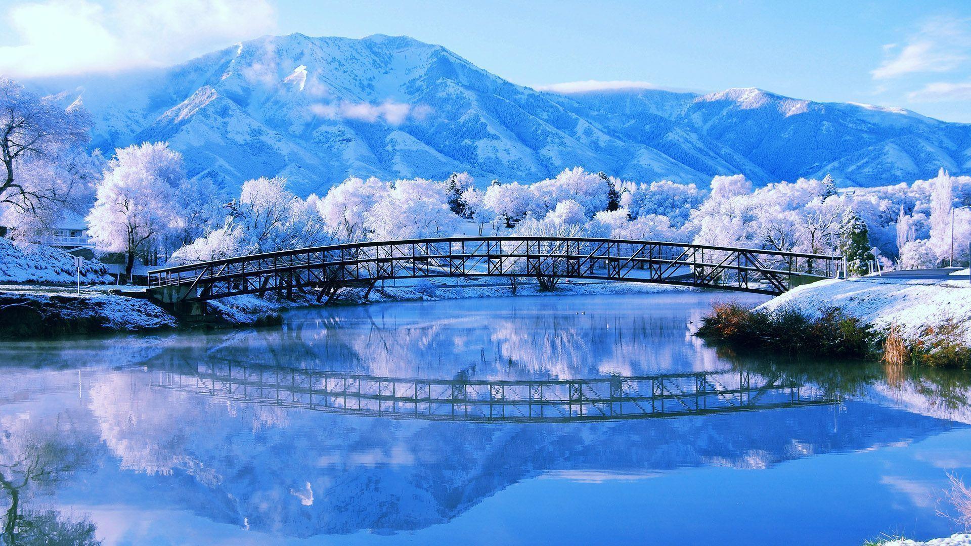 Download Blue Winter Apple Perfect Scenery Wallpaper. Full HD