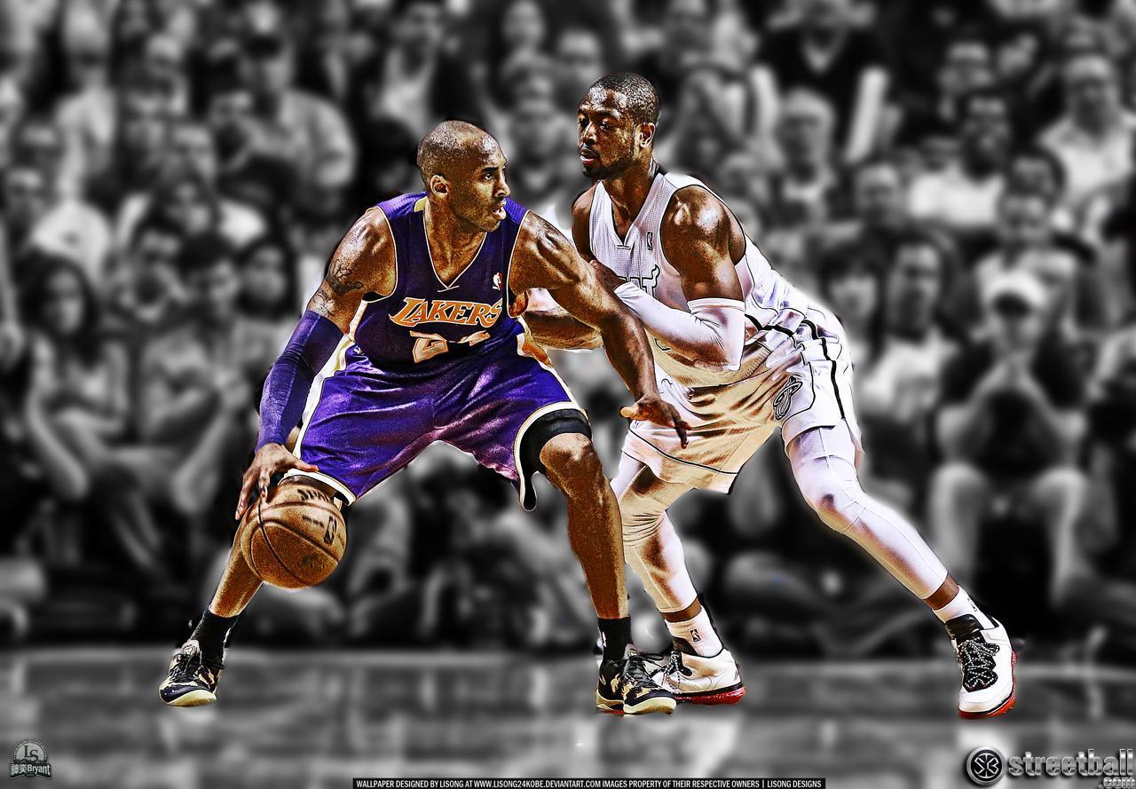 Kobe Bryant vs Dwyane Wade NBA Wallpaper