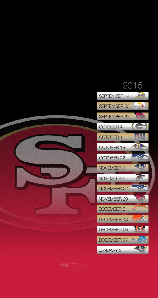 San Francisco 49ers 2016 Schedule Wallpaper for Your Phone