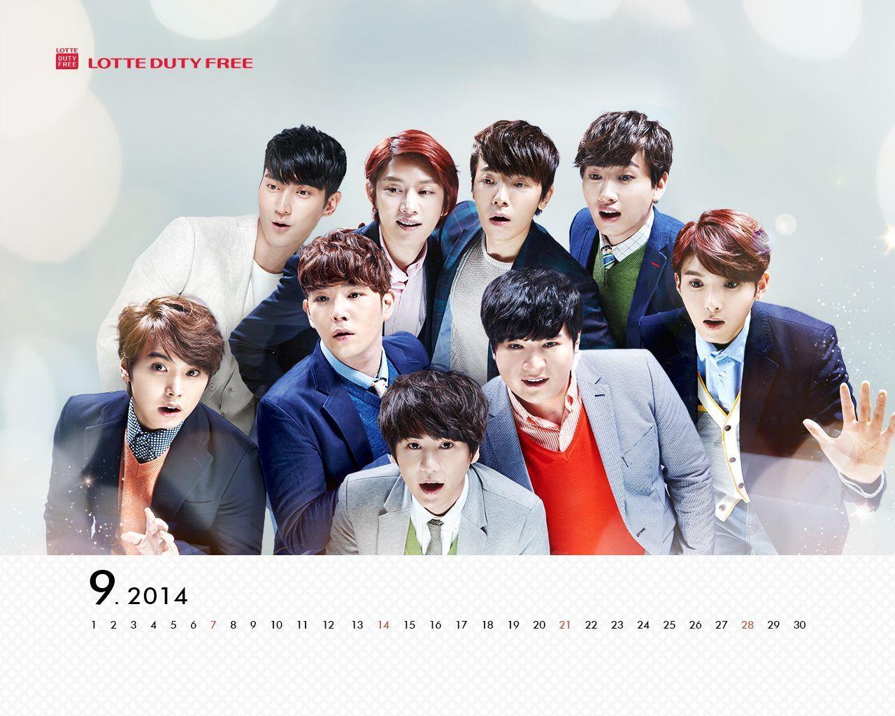 Lotte Duty Free Official September Wallpaper with Super Junior 2P
