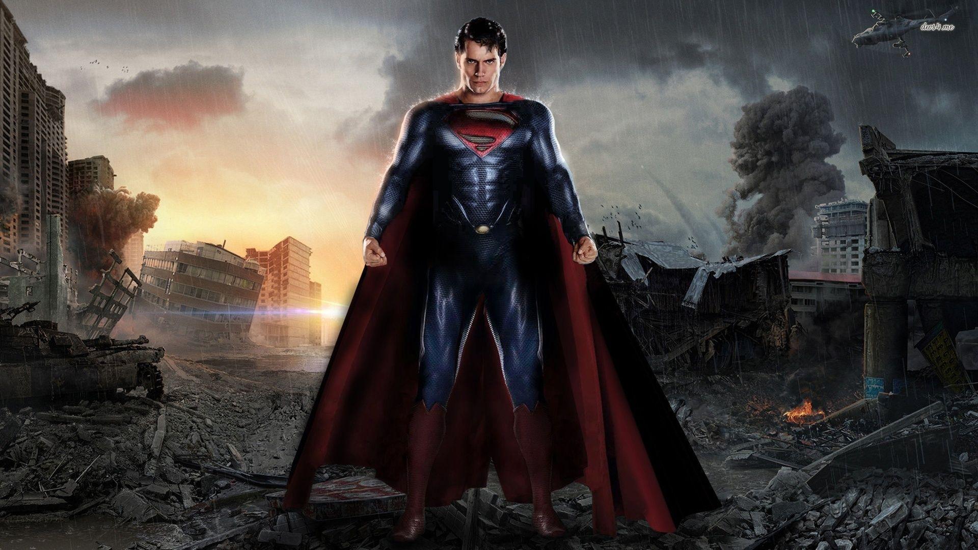 man of steel superman in the rain 1920×1080 movie wallpaper