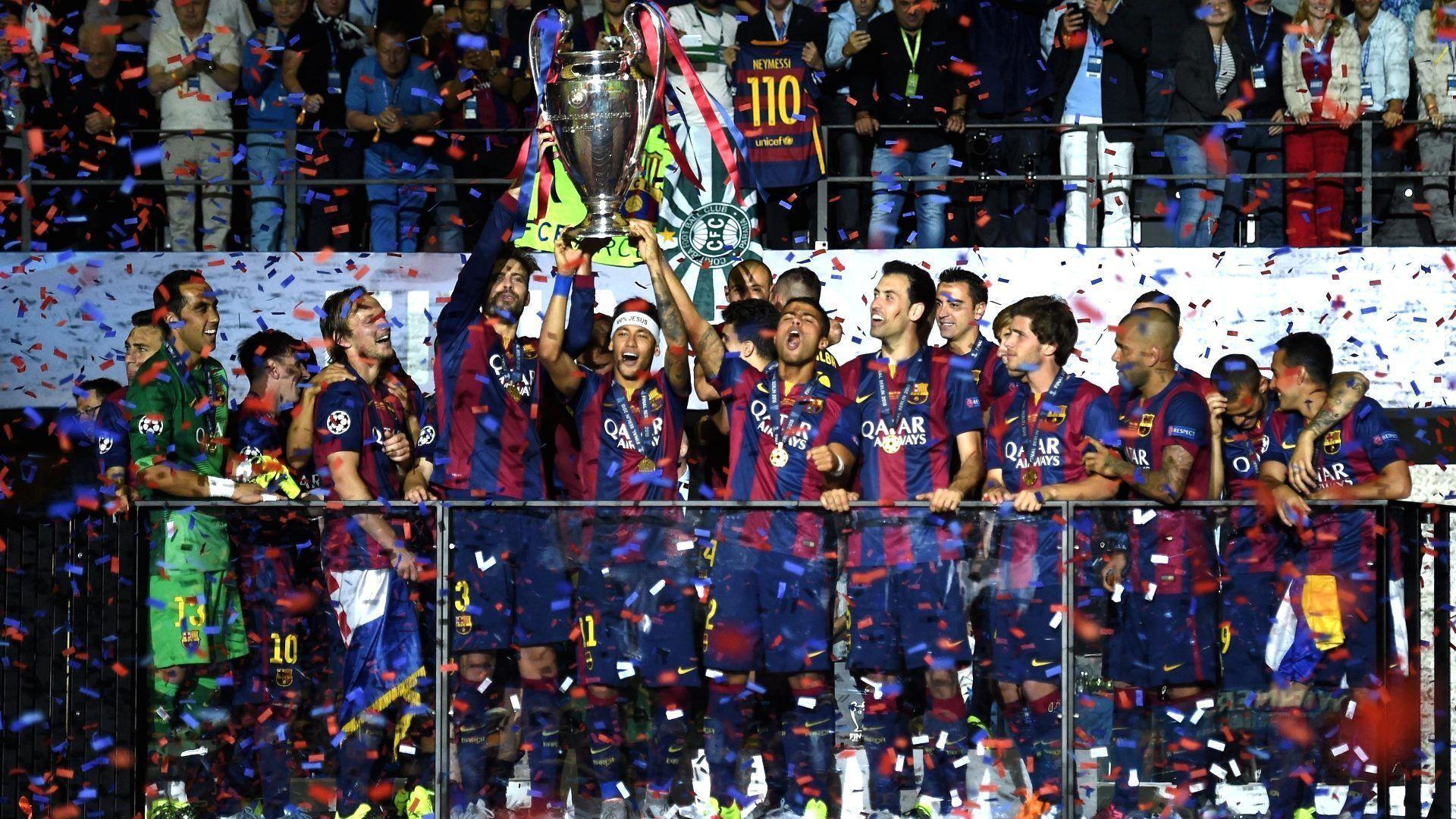 FC Barcelona 2015 UEFA Champions League Celebrations Wallpaper